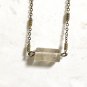 Natural Smoky Quartz Necklace, Genuine Gemstone Bar Pendant & Bronze Chain