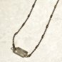 Natural Smoky Quartz Necklace, Genuine Gemstone Bar Pendant & Bronze Chain