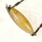 Natural Aventurine Necklace, Genuine Gemstone Bar Pendant & Bronze Chain