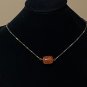 Snakeskin Agate Necklace, Genuine Gemstone Bar Pendant & Bronze Chain