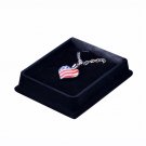 Silver Patriotic Heart Remembrance Jewelry
