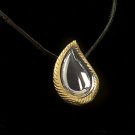Silver & Gold Finish Tear Drop Pendant Remembrance Jewelry