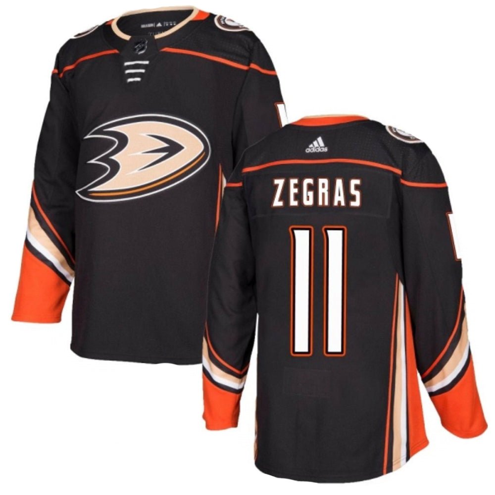 MEN'S SIZE Trevor Zegras Anaheim Ducks 11 Black Hockey Jersey S3XL
