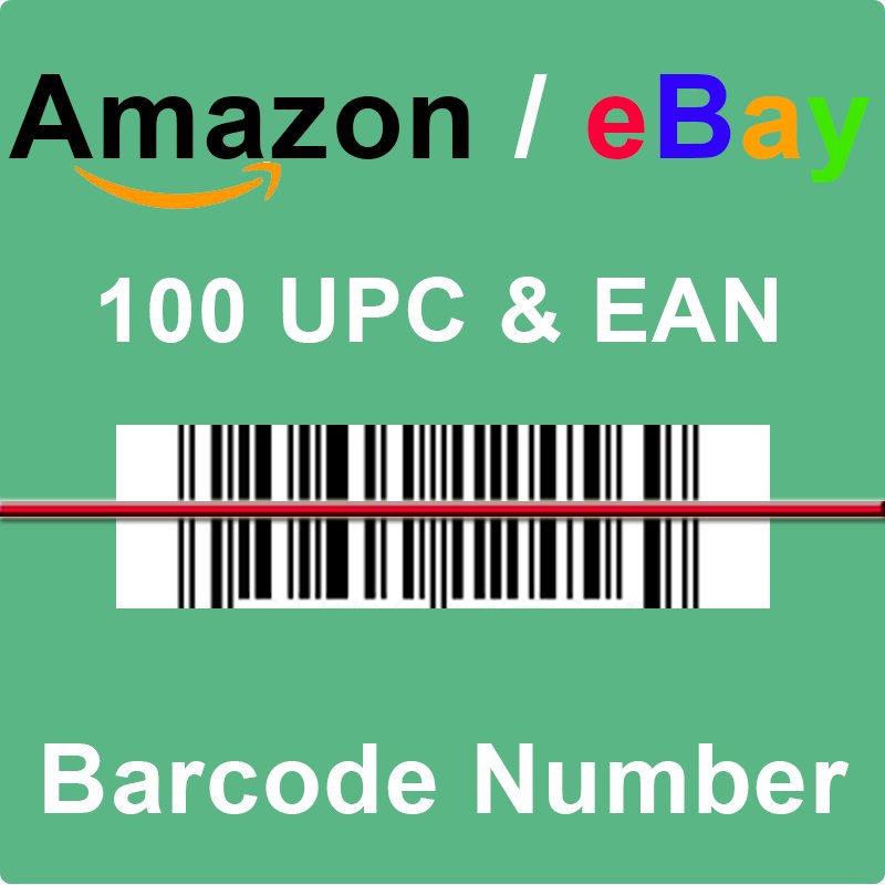 100 UPC EAN Codes Numbers Barcodes for Shopify Amazon eBay Etsy