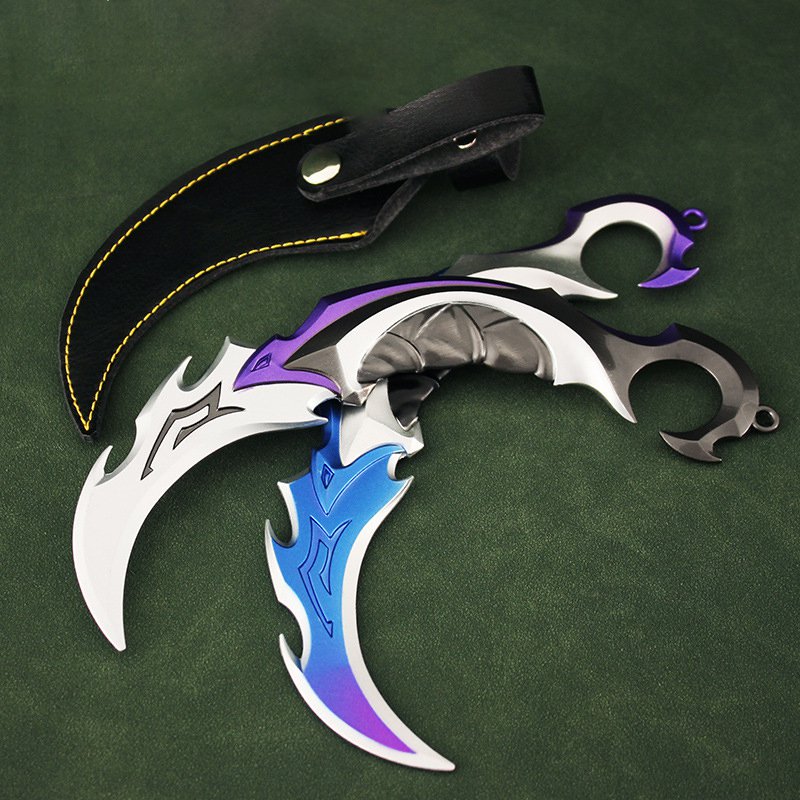 Valorant Weapon Melee Reaver  Karambit Knife 16cm Metal M4 Game Peripheral Samurai Sword