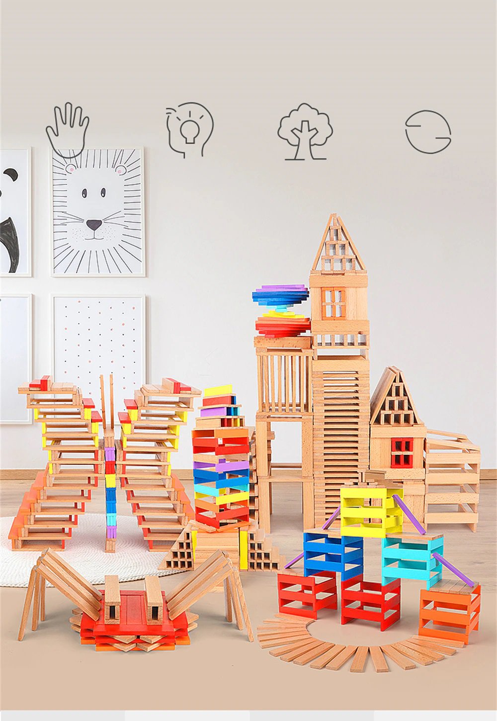 Children'S Space Imagination Master Long Block Puzzle Kindergarten Early Education Puzzle Hard