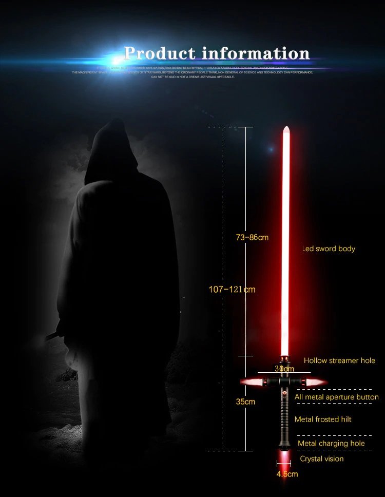 Star Wars Jedi knight kylo Ren Action figures duel 107cm weapon sword Lightsaber Foc Lock Up Metal