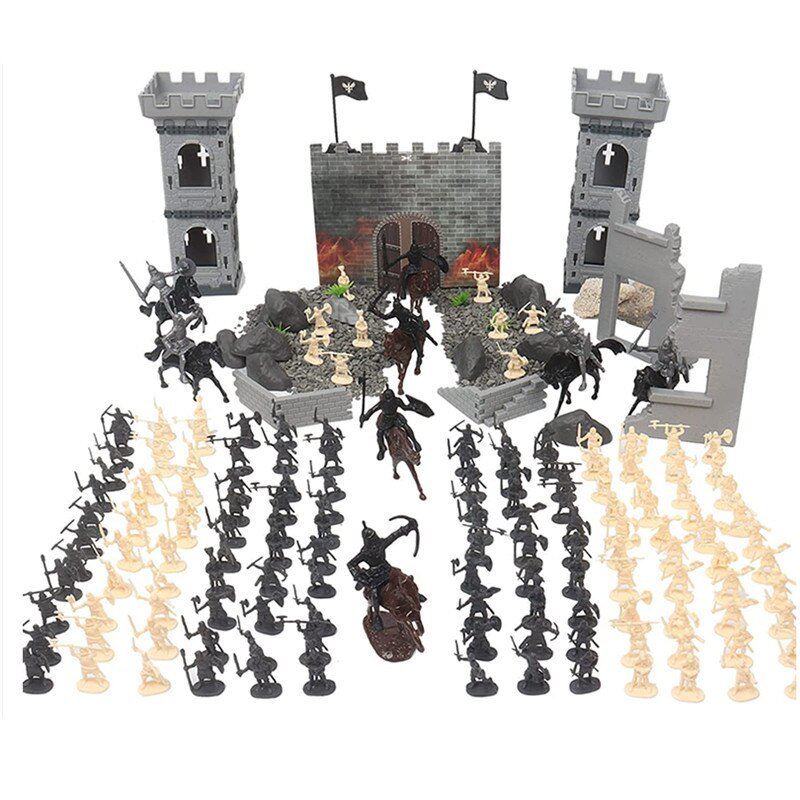 Ancient Soldier Figures Toy Middle Ages Army Infantry Archer Sword Shield Swordman Archaic Medieval