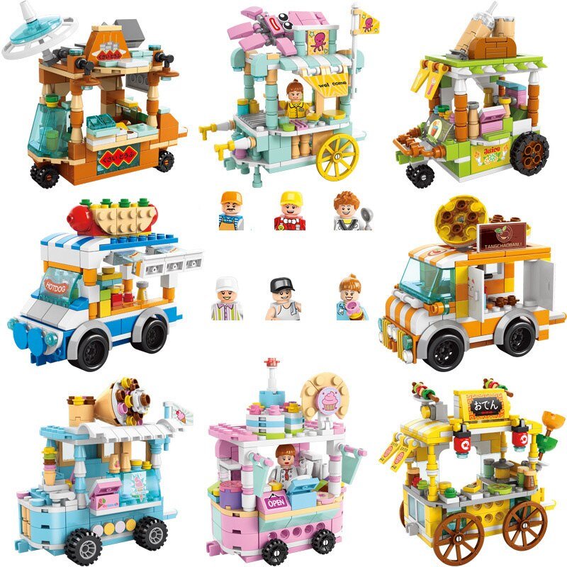 Stacking Blocks Snack House Brick Mini Construction Block Set For ChildrenFigures Educational Toys
