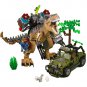645pcs Jurassic Dinosaur Truck Chase Tyrannosaurus Rex T-rex Building Blocks Dino Model Figures