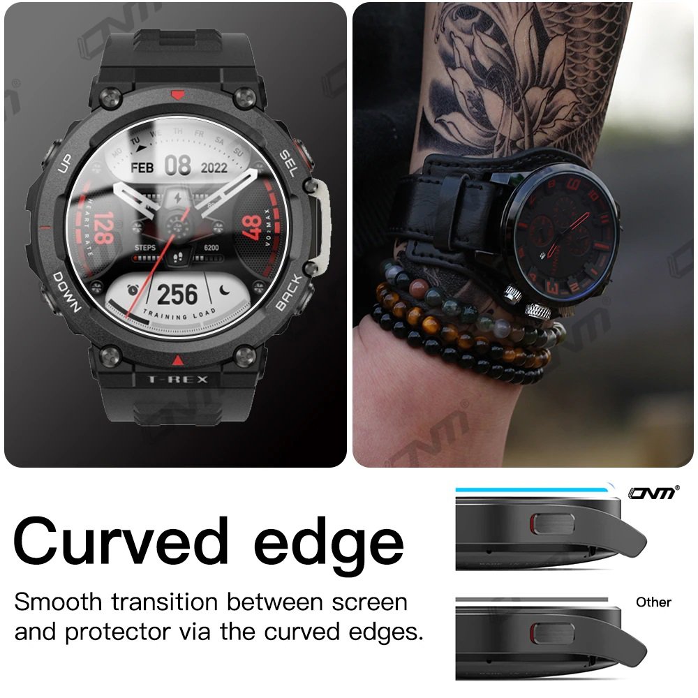 2IN Case Tempered Glass for Huami Amazfit T Rex 2 Screen Protector & Bumper Protective Cover