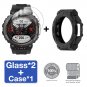 2IN Case Tempered Glass for Huami Amazfit T Rex 2 Screen Protector & Bumper Protective Cover