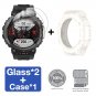 2IN Case Tempered Glass for Huami Amazfit T Rex 2 Screen Protector & Bumper Protective Cover
