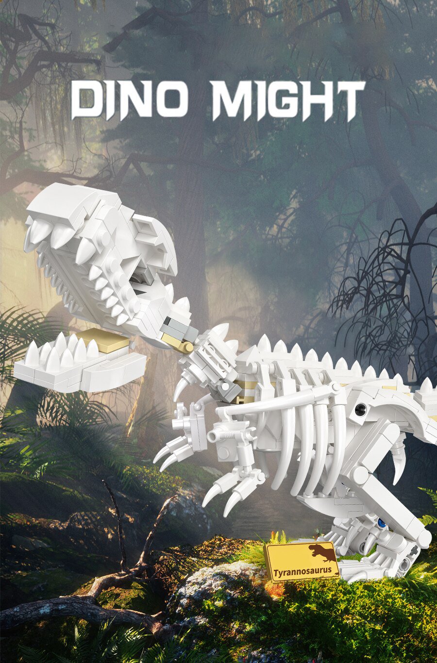 Dinosaur Fossil Building Blocks Animal Model Toys Tyrannosaurus Rex Triceratops Mammoth Fossil