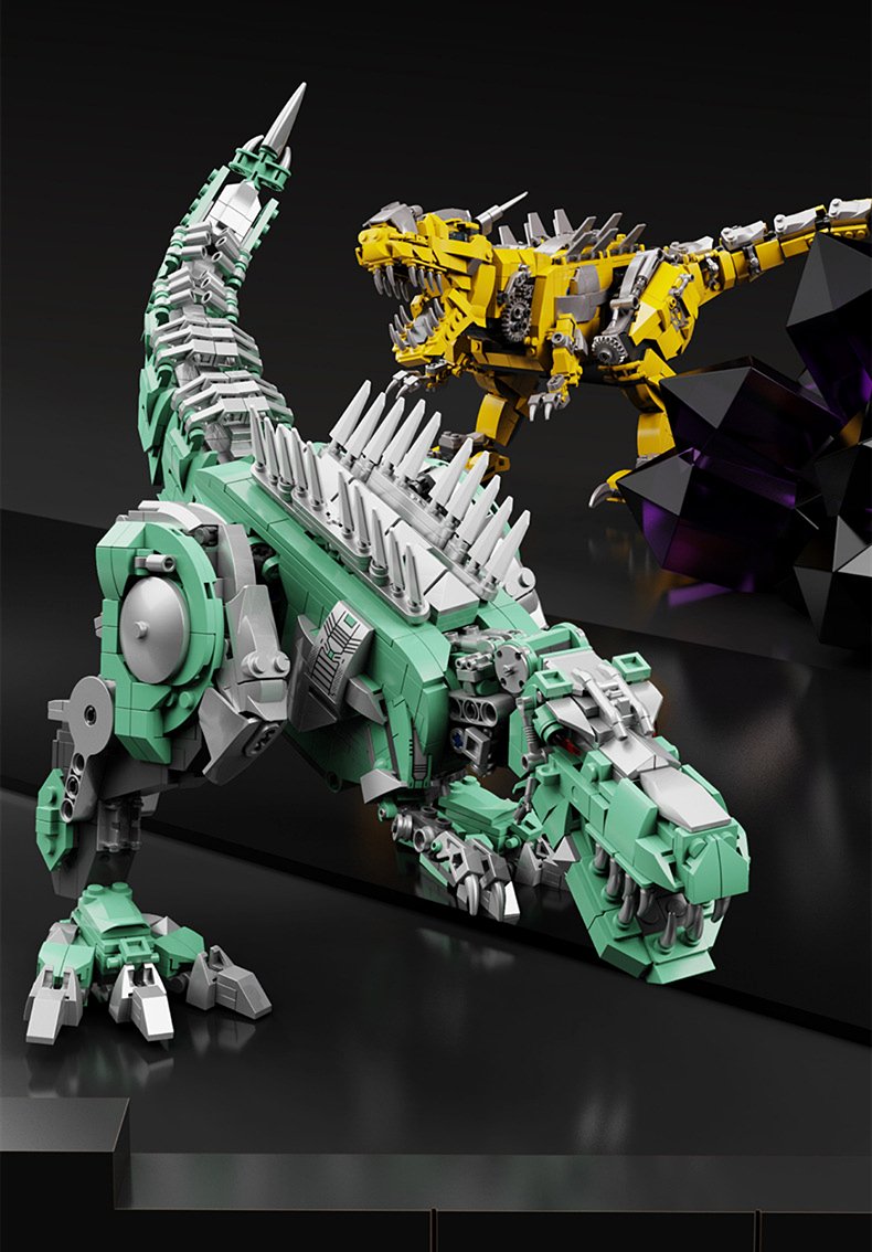 1156PCS T-Rex Building Blocks Three Variant Forms Mech Dinosaur Mecha Fighter Spiny Dragon