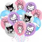 18pcs Sanrio Kawaii Kuromi anime figure MyMelody KT Cat latex balloon party decor toys