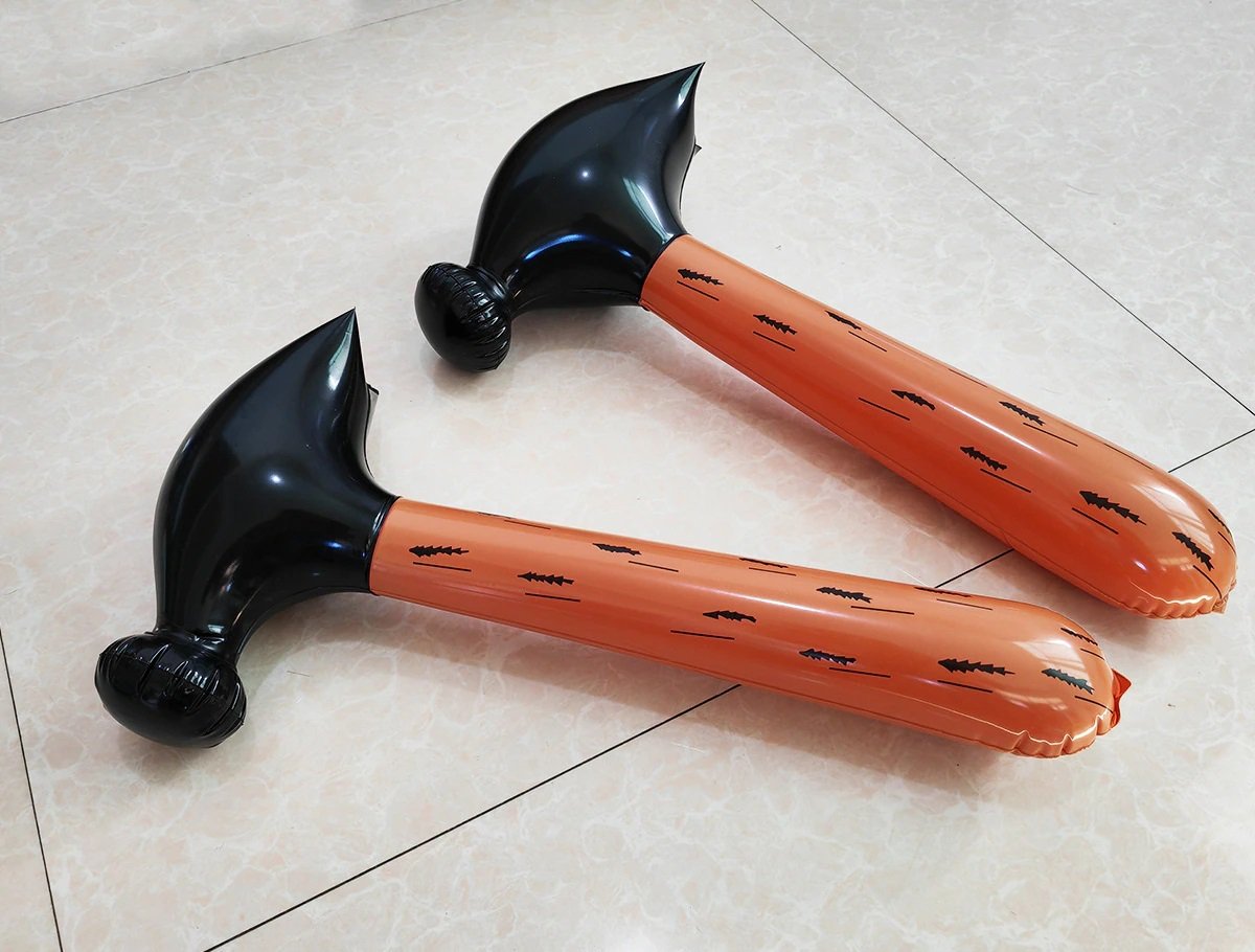 Toy Inflatable Hammer Mace Pvc Inflatable Toy Hammer Wood Grain Hammer Baseball