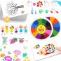12/6 Color Washable Ink Stamp Pad 30 Cartoon Finger Painting Cards Washable Finger Drawing