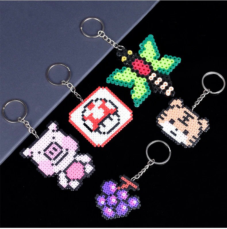 5pcs Key Chain For DIY Fuse Beads Hama Beads Handmake Accessary Iron Beads