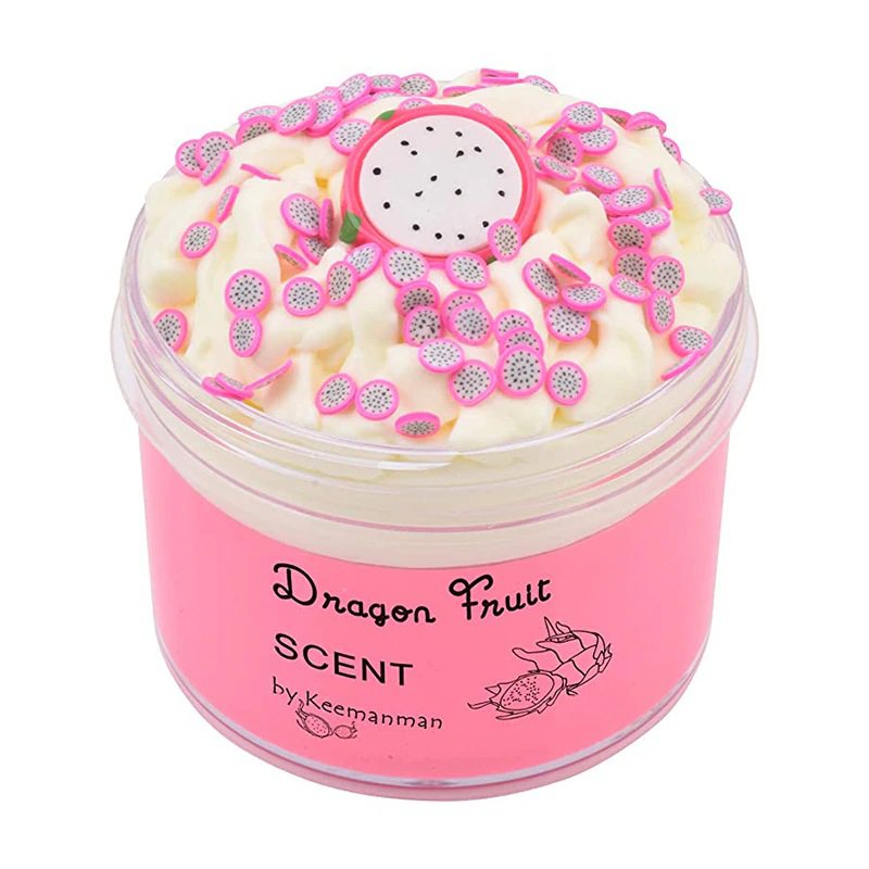 180ml Slime Fluffy Strawberry Butter Slime Charms Scented DIY Kit Girls Boys Antistress Toy Slimes