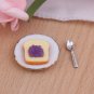 3Pcs/set Dollhouse Miniature Toast Small Plate Spoon Dolls Accessories