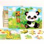 12 PCS Puzzles Wooden Kids Baby Wood Cartoon Vehicle Animals Learning Educational Toys