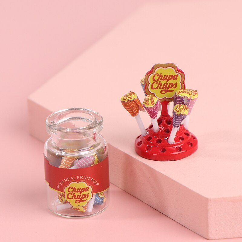 1Set Miniature Lollipops With Case Candy For Doll House Furniture Toys Accessories