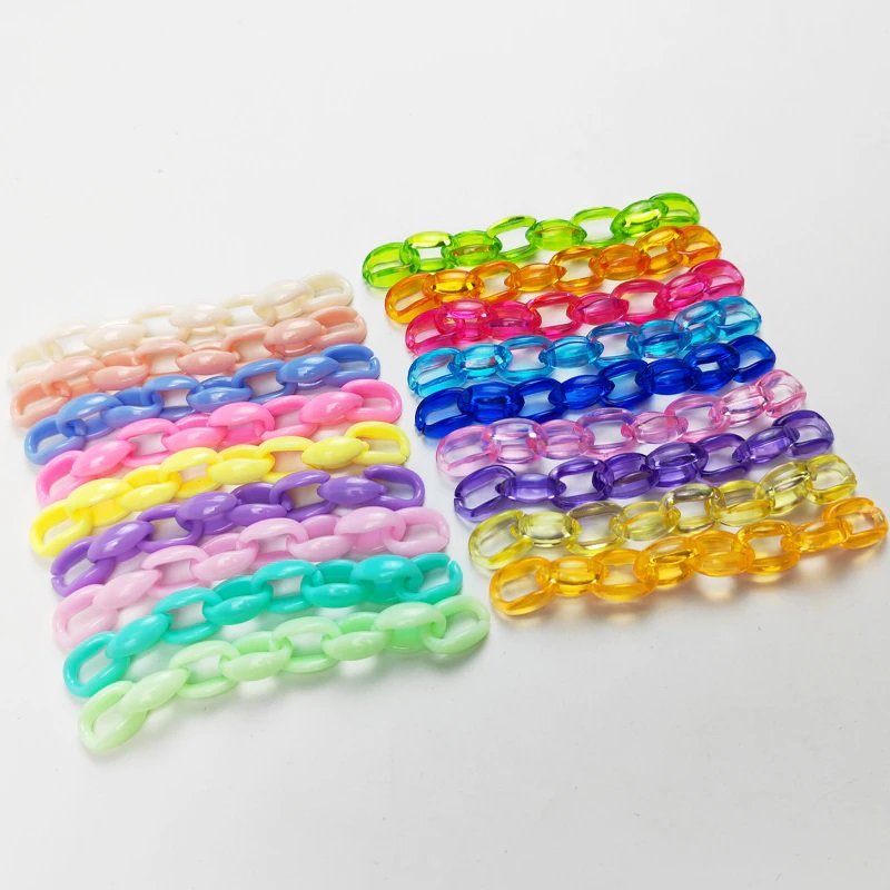 8pcs 16*11mm Colorful Acrylic Link Chain Lobster Clasp Keychains Accessary For Necklace Bracelet