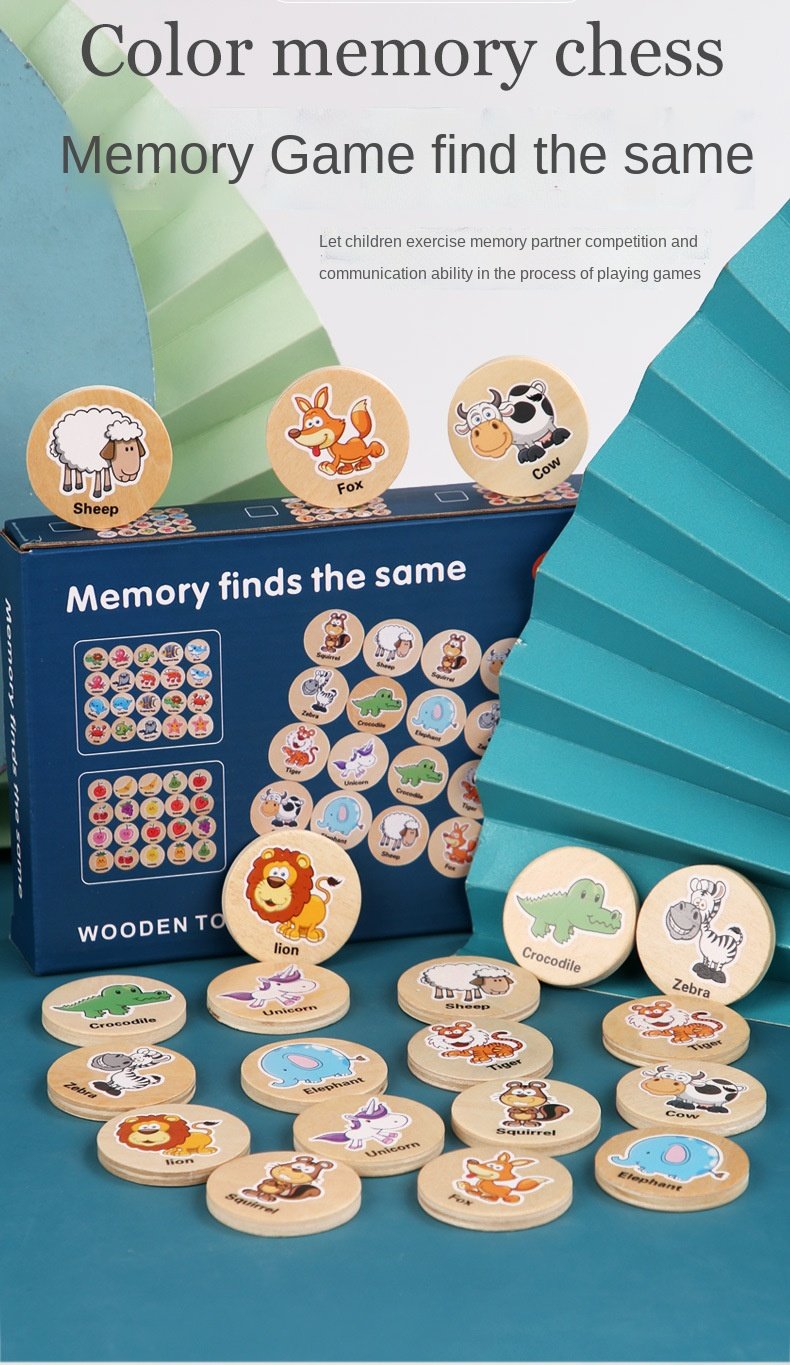 Find The Same Pattern Puzzle Game Kids Cartoon Animal Memory Chess Thinking Training Montessori