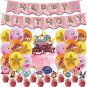 1set new star kirby kawaii cartoon children's birthday kirby theme party decor banner balloon cake