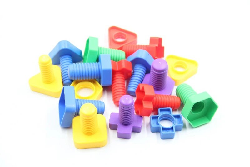 5 Set Screw building blocks plastic insert blocks nut shape toys for children Educational montessori