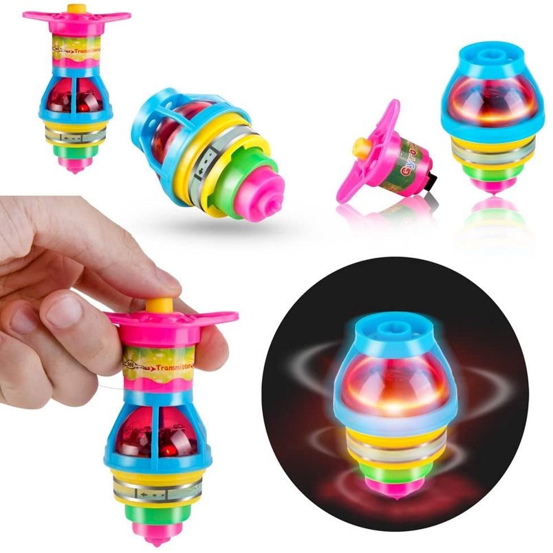 Spinning Top Flash Luminous Spinning Tops Toy Colorful Top Ejection Toy Flashing Led Gyroscope