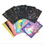 1Set Magic Color Rainbow Dinosaur Cartoon Scratch Art Painting Paper Card Kit Drawing Stick