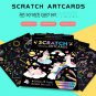 1Set Magic Color Rainbow Dinosaur Cartoon Scratch Art Painting Paper Card Kit Drawing Stick