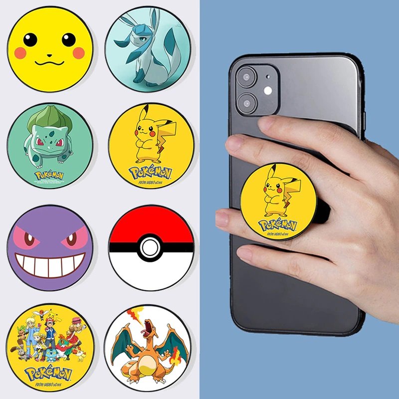 Pok&Atilde;&copy;mon Anime Figure Pikachu Phone Holder Cartoon Air Sac Phone Holder Charmander Gengar Squirtle