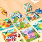 24pcs Wooden Puzzle Kids Toy Cartoon Animal Wood Jigsaw Child Early Educational Learning