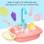 Kids Kitchen Sink Toys Simulation Electric Dishwasher Mini Kitchen Food Pretend Play House Toy Set