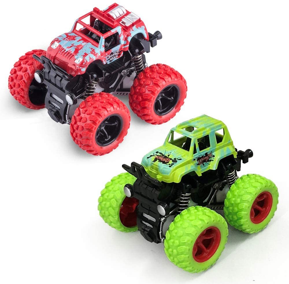 Amazing Double-Sided Pull Back Off-Road Vehicle for Kids - 4WD Inertia Stunt Drive Toy Car