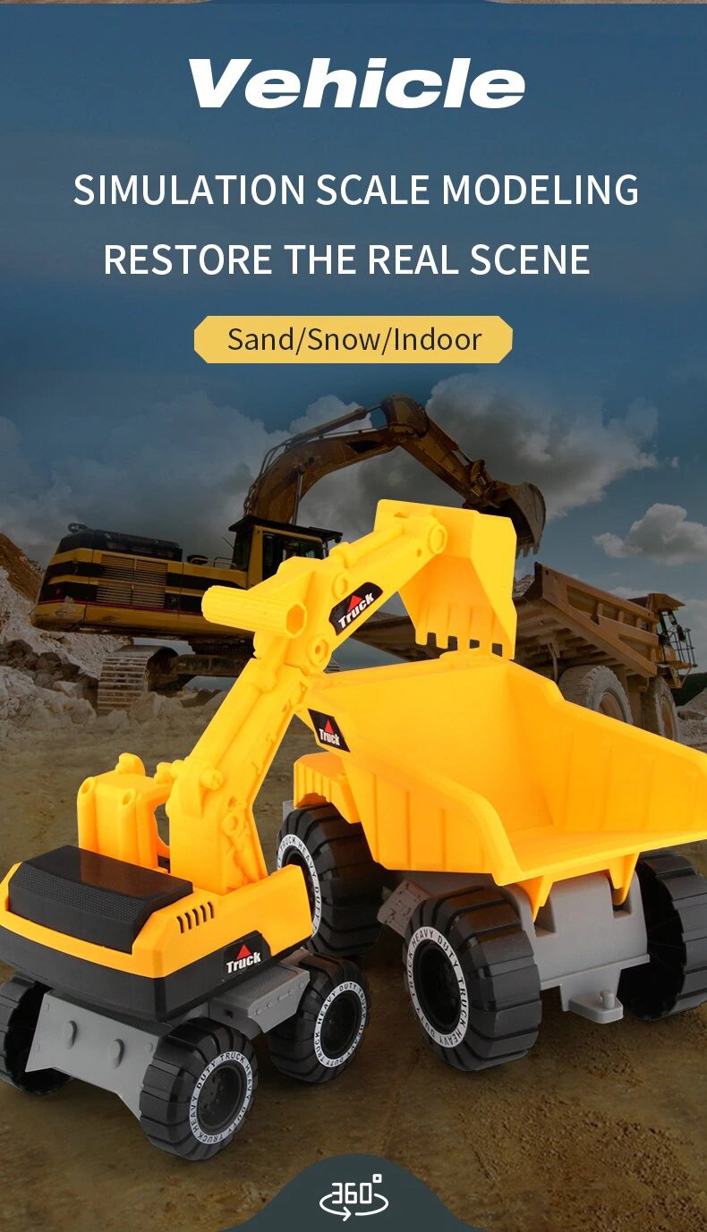 Super Boy Toy Truck Excavator Digging Car Inertia Truck Children Toy Car Model