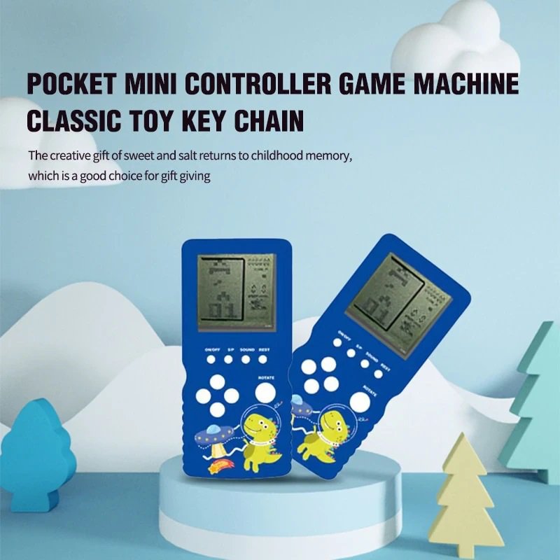 1Pcs Blue Retro Handheld Game Console Children Classic Nostalgic Game Machine Educational