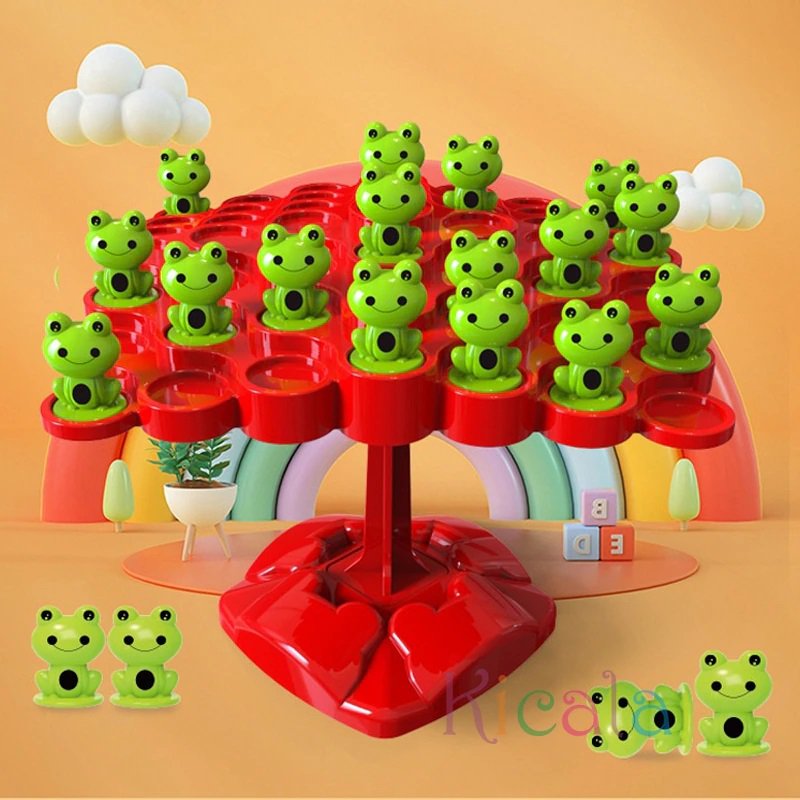 Montessori Math Toy Balancing Board Puzzle For Kids Frog Balance Tree Educational Parent-child