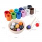 Balls Cups Wooden Sorter Game Sorting Counting Rainbow Toys baby