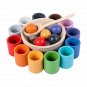 Balls Cups Wooden Sorter Game Sorting Counting Rainbow Toys baby
