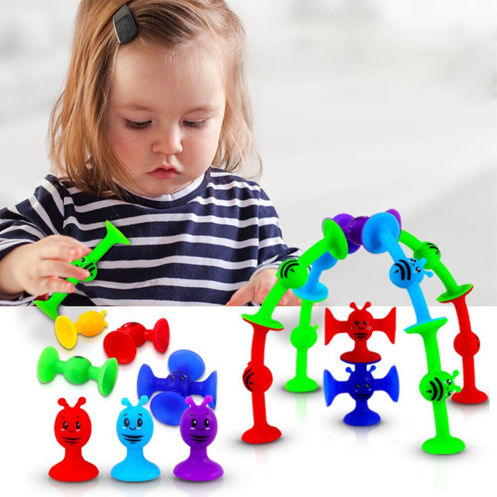 Bees Suction Cup Toy Soft Building Blocks Pop Sucker Small Parent-child