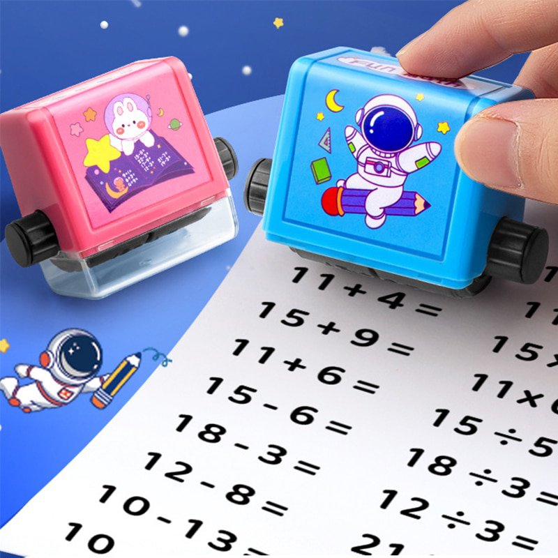 Children Roller Style Seal Addition Subtraction Multiplication Division Seal Primary