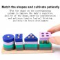Montessori Toy Wooden Building Blocks Early Learning Educational Toys Color