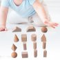 15 Pieces Wooden Geometric Solid Blocks 3D Shapes Learning Education Math Toys for Ages 2+ Kids