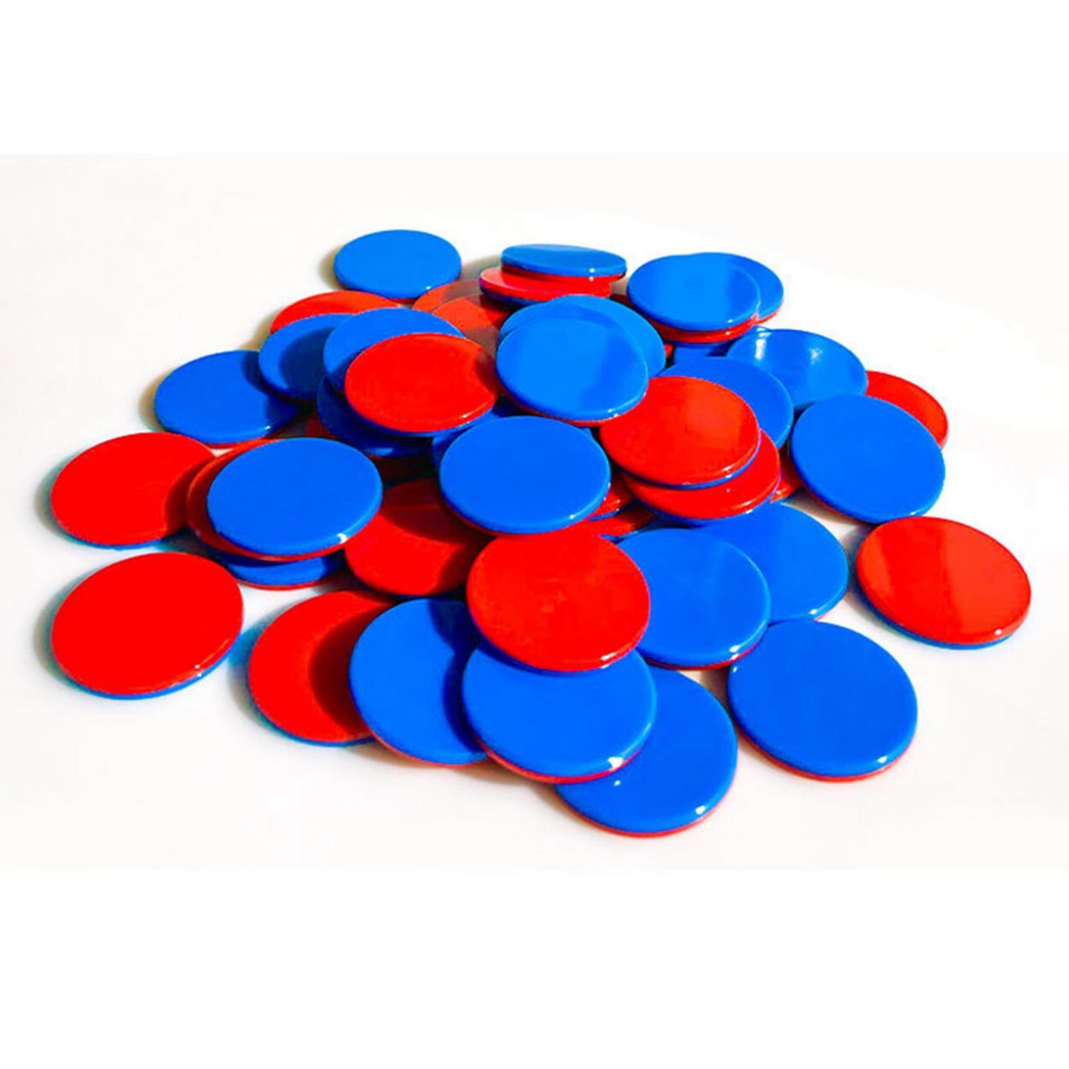 50x Montessori Solid Round Chips Math Discs Markers with Storage Box Two Color