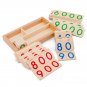 Montessori Wooden Numbers 1-9999 Learning Card Children Math Learning
