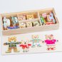 QWZ Little Bear Change Clothes Children's Early Education Wooden Jigsaw Puzzle Dressing Game